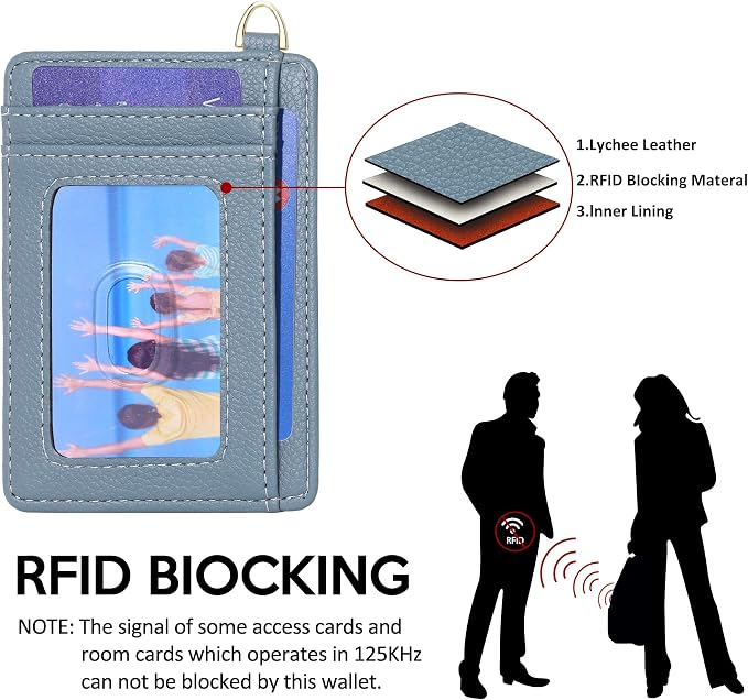 Badiya Credit Card Holder Slim Minimalist Wallet, Front Pocket Purse RFID Blocking Wallet Compact Card Case with ID Window for Women & Men