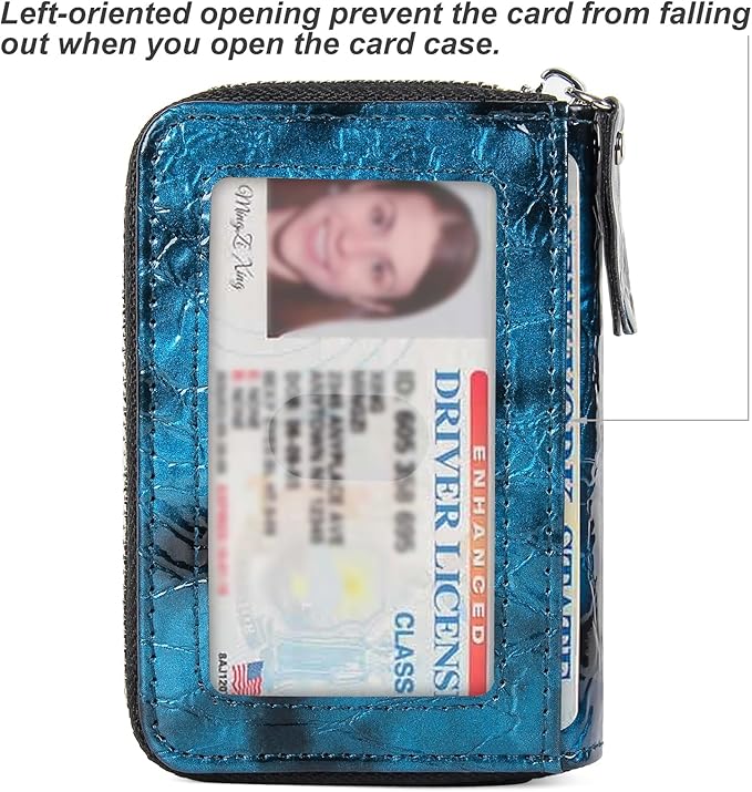EcoVision Credit Card Holder RFID Card Case Wallet, Small Accordion Zipper Card Case Holder, Card Organizer Case for Women Men