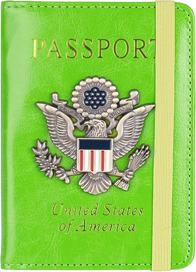 Premium Passport Holder for Travel, RFID Blocking Passport Cover Slim, Durable & Travel-Friendly, Passport Wallet Keep Your Documents Safe & Organized (Green)