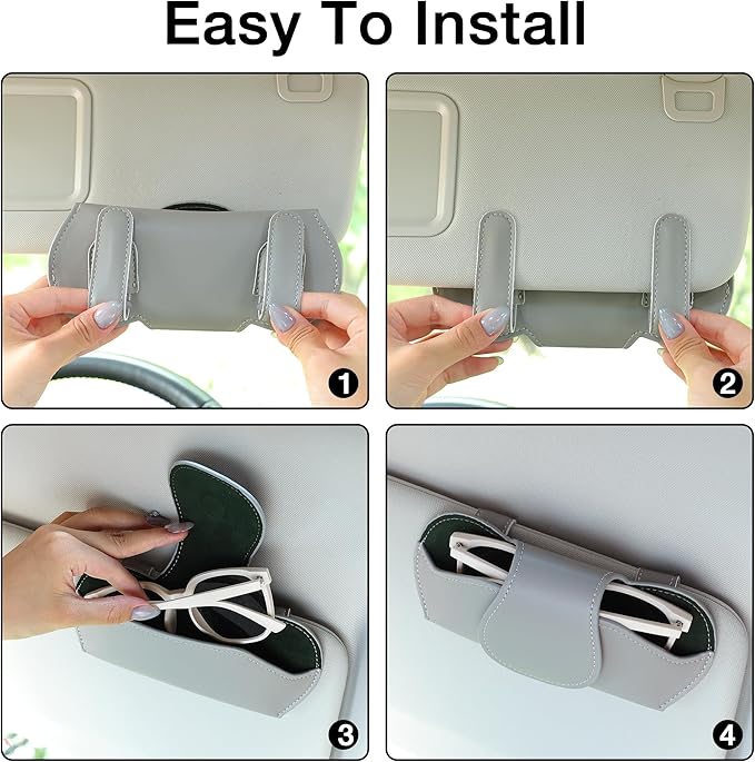 KINIVA Sunglass Clip & Holder, Magnetic Glasses Case for Car Organizer