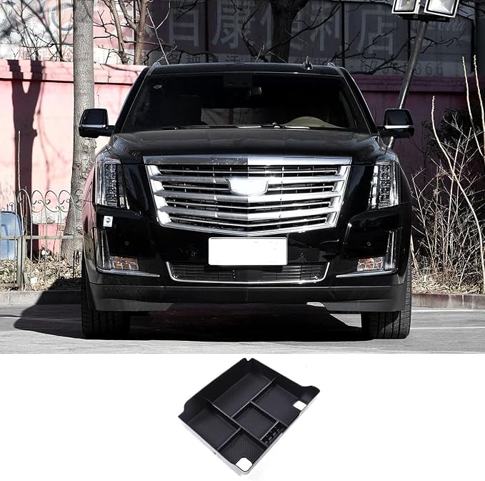 Center Console Organizer Insert Tray Armrest Storage Box Compatible with Cadillac Escalade 2015-2020 Center Console Organizer Tray Armrest Box Secondary Storage Accessories
