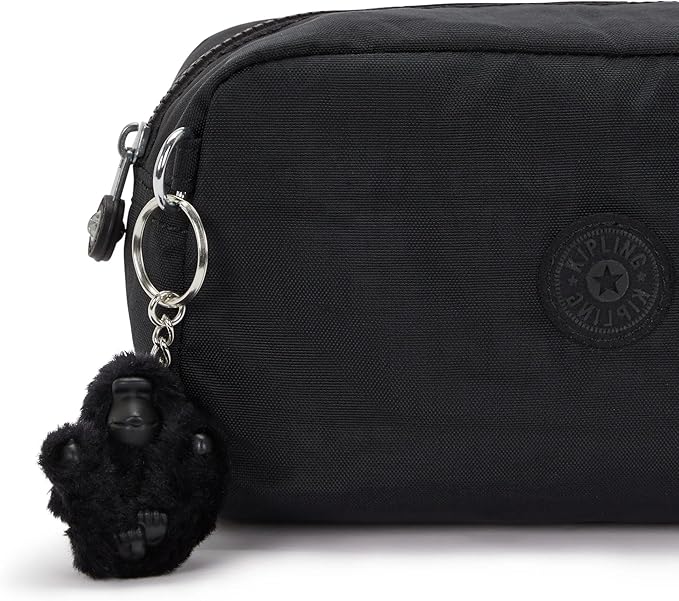 Kipling womens Women's Gleam Cosmetic Bag, Black Noir, 7.25 L x 4.25 H 3.25 D US