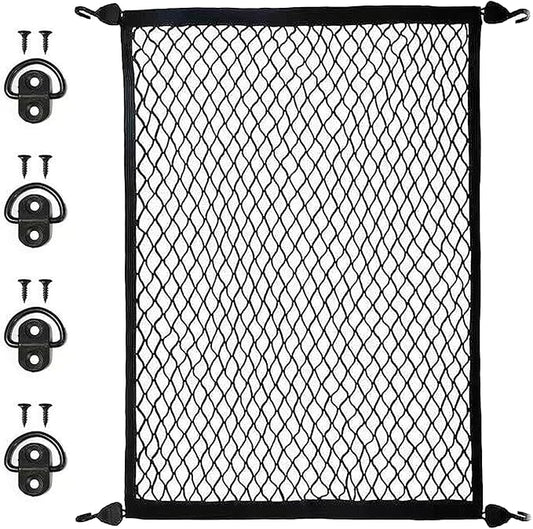 Elastic Cargo Net for Trunk SUV, Stretchable Mesh Truck Organizer, 31.5'' x 23.6'', Pickup Truck Bed Net with Hooks, Storage Luggage Cover for Car, Travel Essentials