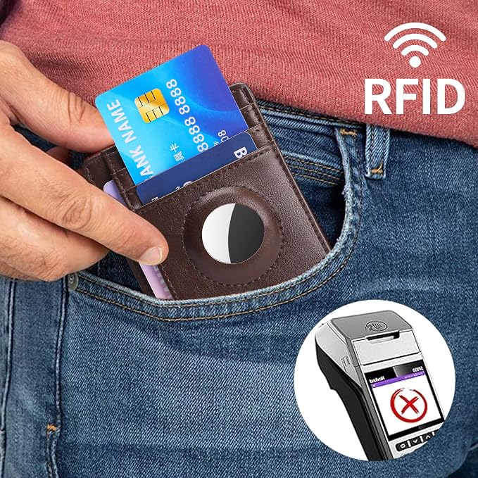 FALAN MULE Slim Wallet Men RFID blocking Leather Stylish Minimalist Front Pocket Wallets for Men