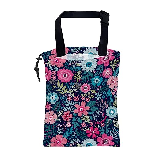 Car Garbage Bag Abstract Blue Pink Flowers Hanging Canvas Car Trash Bag Waterproof Drawstring Car Back Seat Organizer for Car Back Front Seat Console with Adjustable Buckle