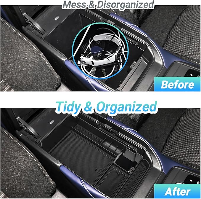 Center Console Organizer Compatible with 2020-2025 Mazda CX-30 Accessories, 2PC Armrest Tray with Driver and Front Passenger Side Door Handle Organizer Storage Pocket Insert