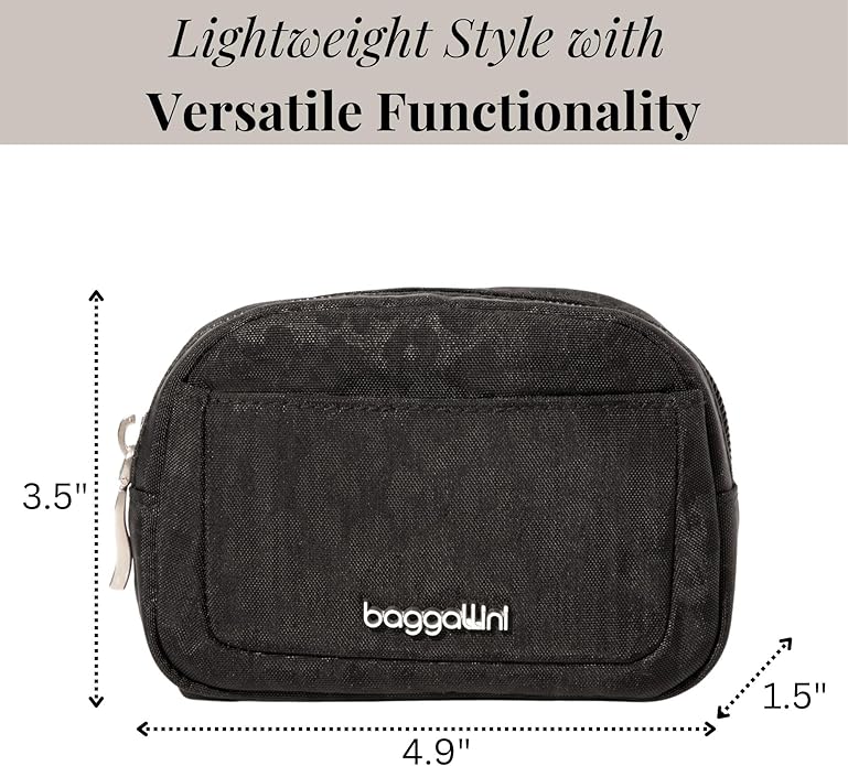 Baggallini Women's Pocket Cosmetic - Lightweight Bag - Travel Essentials Makeup Organizer Mini