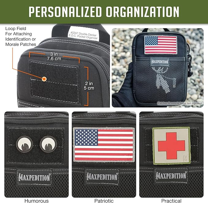 MAXPEDITION Double-Decker Pocket Organizer, Tactical Tool Pouch for Organization, EDC Pouch for Everyday Carry