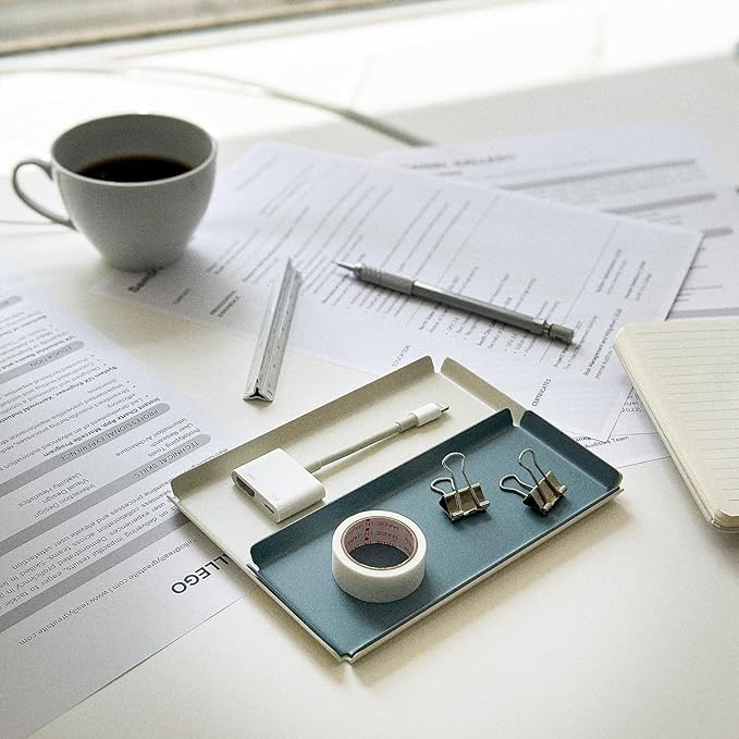 Aluminum Organizer Tray for Desk & Entryway - Minimalist Metal Catchall for Keys, Jewelry, Wallet | A6, Azure | by PROGETTO2.70