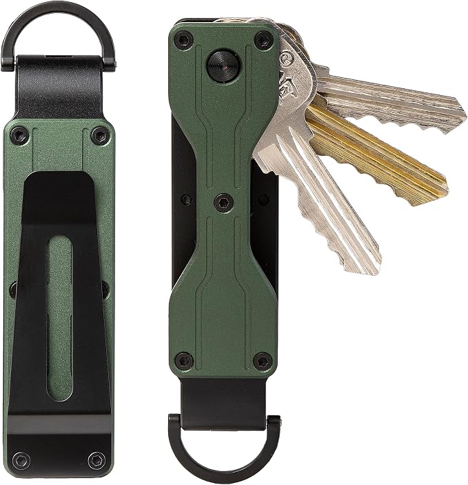 Compact Metal Key Organizer Minimalist Key Holder Secures 1-5 Keys | Durable solid metal key case, slim pocket design, safely holds up to 5 keys, lightweight portable daily keychain accessory