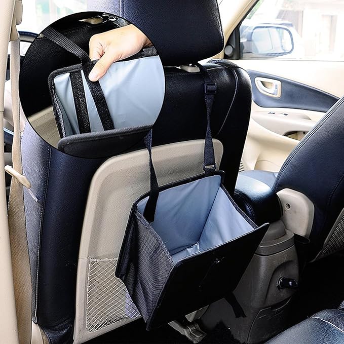 Car Trash Can, Foldable Car Trash Bag Hanging, 7L Large Capacity Waterproof Car Garbage Bag for Car Interior Keeping Tidy, Multifunctional Car Storage Bag, Car Interior Accessories (Small)