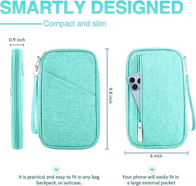 Passport Holder Family, Women Rfid Blocking Passport Wallet, Travel Essentials Premium Wallets, Waterproof Passport Holders Bag for Men Traveling, Travel Document Organizer Credit Cards Case