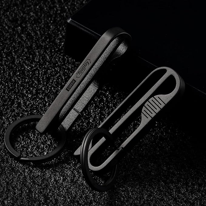 KeyUnity KM03 Titanium Keychain Clip Belt Loop Key Holder with Removable Key Ring for Duty Belt