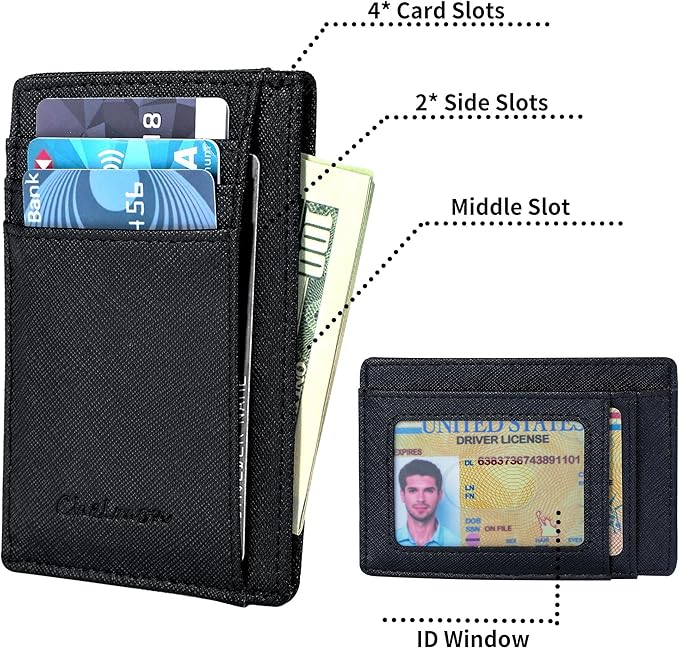 Chelmon Slim Wallet for Men, Minimalist Front Pocket RFID Blocking Credit Card Holder