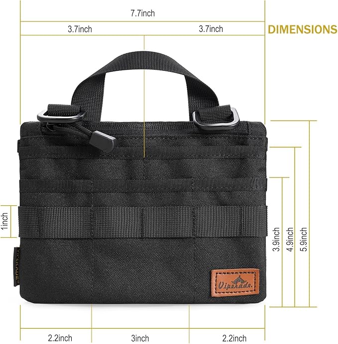 VIPERADE VE5 Slim EDC Pouch with 7 Pockets, Mens Pocket Organizer Multitool Pouch, Mini Crossbody Messenger Bag (No Strap)