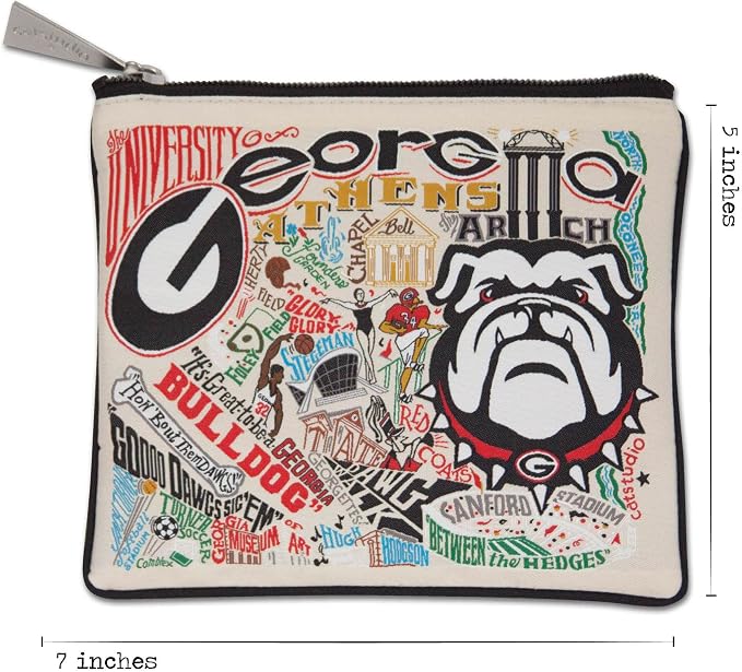 Catstudio Zipper Pouch, University of Georgia Travel Toiletry Bag, 5 x 7, Ideal Makeup Bag, Dog Treat Pouch, or Purse to Organize Supplies for UGA Grads & Alumi