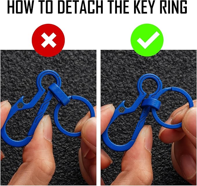 KeyUnity KM01 Titanium EDC Keychain Clip with Bottle Opener, Quick Release Carabiner Key Ring Holder for Men