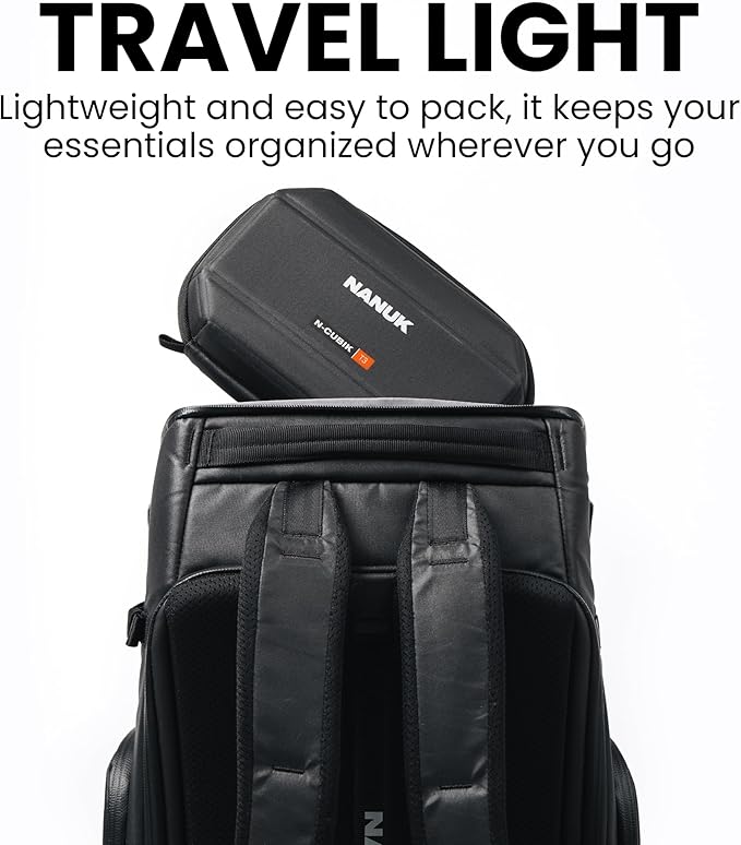 NANUK N-Cubik T3 Camera Bag Insert – Water-Resistant Hard-Shell Pouch – Shockproof Protective Camera Insert for Backpack – Perfect for Accessories & Gear (9.4” x 6.3” x 2.8”)