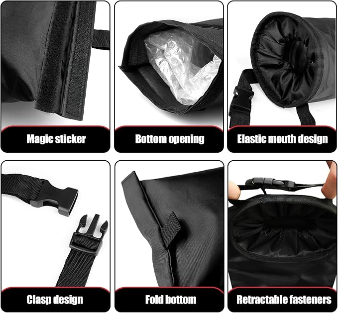 2PCS Car Trash Bag, Seat Back Hanging Car Garbage Bag, Waterproof Hanging Car Trash Can for Camping, Outdoor Traveling, Home Use & Car Storage, Washable Oxford Material