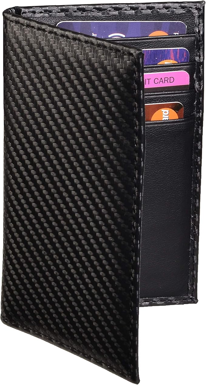 Slim Thin ID/Credit Card Holder RFID Genuine Leather Bifold Front Pocket Wallet
