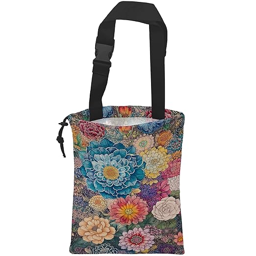 Car Trash Bag Hanging Blooming Flowers Car Trash Can Waterproof Garbage Bag Hanging for Car Back Seat