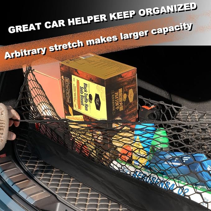 Envelope Style Cargo Net Truck Bed Storage Compatible with Chevrole Pickup Chevy Silverado Colorado WT LS LT LTZ & GMC Sierra New 2026 2025 2024 2023 2022 2013 Trunk Car Rear Tailgate Touring Netting