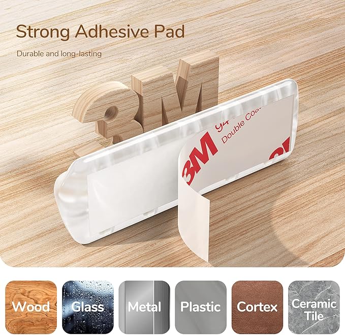 Syncwire Clear Cable Clips - Cord Holders - Self Adhesive Cable Management Organizer - Home, Office, Cubicle, Car, Nightstand, Desk Accessories - Gift Ideas Men, Women, Dad, Mom (5 Packs/15 Slots)