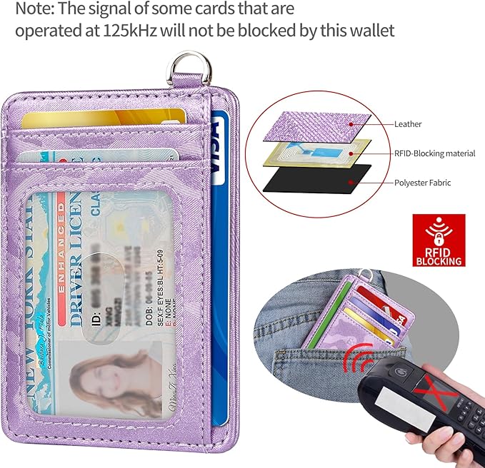 EcoVision Slim Minimalist Front Pocket Wallet, RFID Blocking Credit Card Holder Wallet with Detachable D-Shackle for Men Women