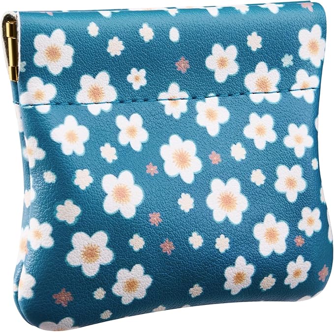 Travelambo Leather Squeeze Coin Purse Pouch Change Holder For Men & Women