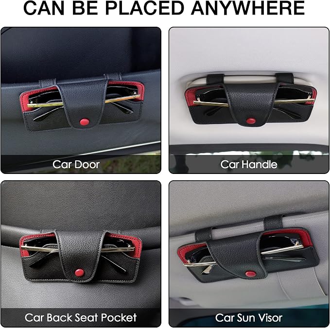 Sunglass Holder for Car Visor Glasses Case Non-Slip Clip Universal for Sunglasses Eyeglasses Car Interior Accessory