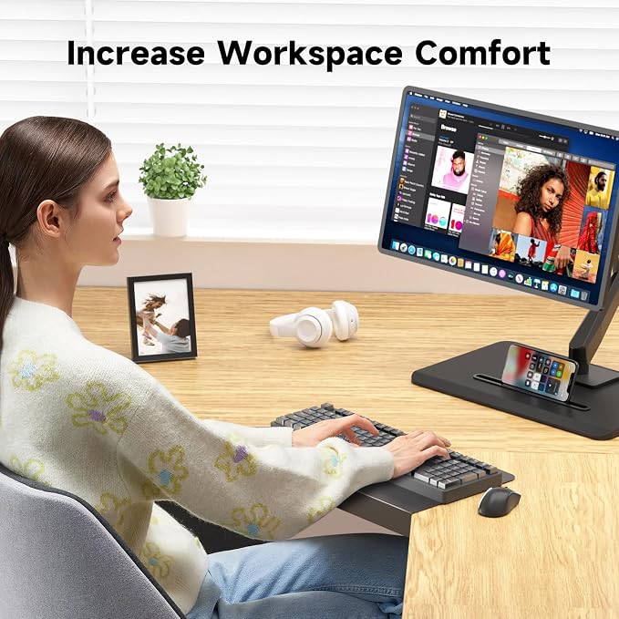 Suptek 17-inch Black Corner Mounting Bracket Extender for L-Shaped Desks – Fits Under-Desk Keyboard Trays (Model DESKEX01)