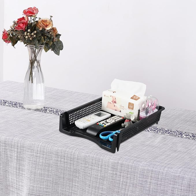 6 Pack Stackable Letter Trays, Plastic File Organizer Tray, Desktop Document File Paper Organizer, Black