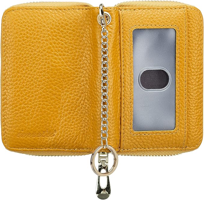 imeetu Rfid Credit Card Holder,Genuine Leather Businese Card Case,Rfid Blocking Wallet for Women & Men