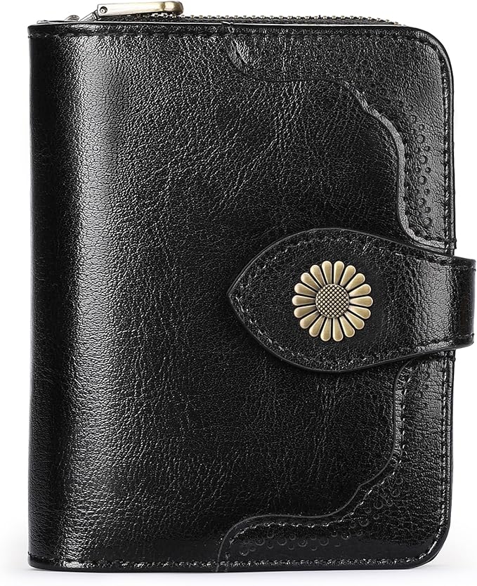 SENDEFN Small Womens Wallet Leather RFID Blocking with Multiple Card Slots and Zipper Coin Pocket