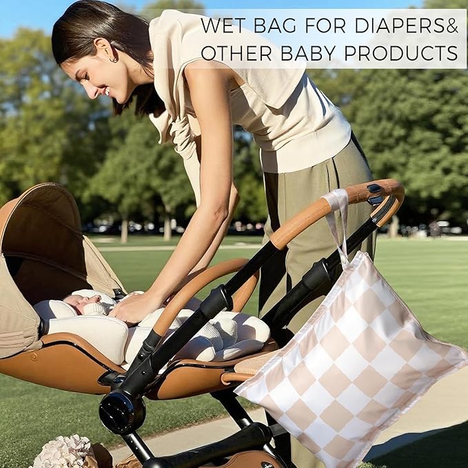 RelaxScene Wet Dry Bags Water Resistant - 2 Pack Reusable Waterproof Wet Dry Bag for Swimsuits & Baby Clothes - Leakproof Storage Pouch Bag for Travel & Baby Diaper - Travel Laundry Daycare Bags