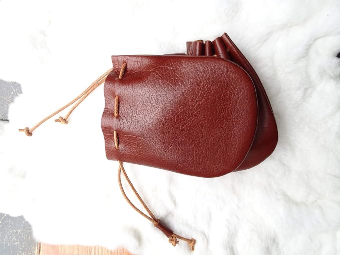 Fantastic Workmanship Genuine Leather Drawstring Coin Purse