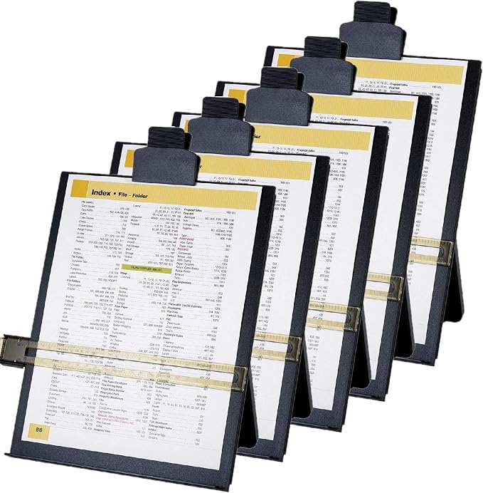 Business Source Easel Document Holders, Adjustable, 10-3/8 x 2-1/4 x 12-1/2 Inches, Black (BSN38952)