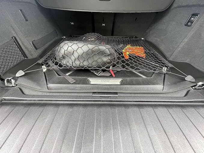 Rear Trunk Organizer Cargo Net for BMW X5 2007–2025 – Floor Style Cargo Net for SUV – Premium Mesh Elastic Car Trunk Organizer Vehicle Carrier Storage – Compatible with X5
