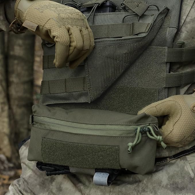 WYNEX Tactical Dump Drop Pouch, Dangler Pouch Utility Tool Pack Sub Abdominal Carrying Bag EDC Pocket Organizer Accessories for Plate Carrier Chest Rig