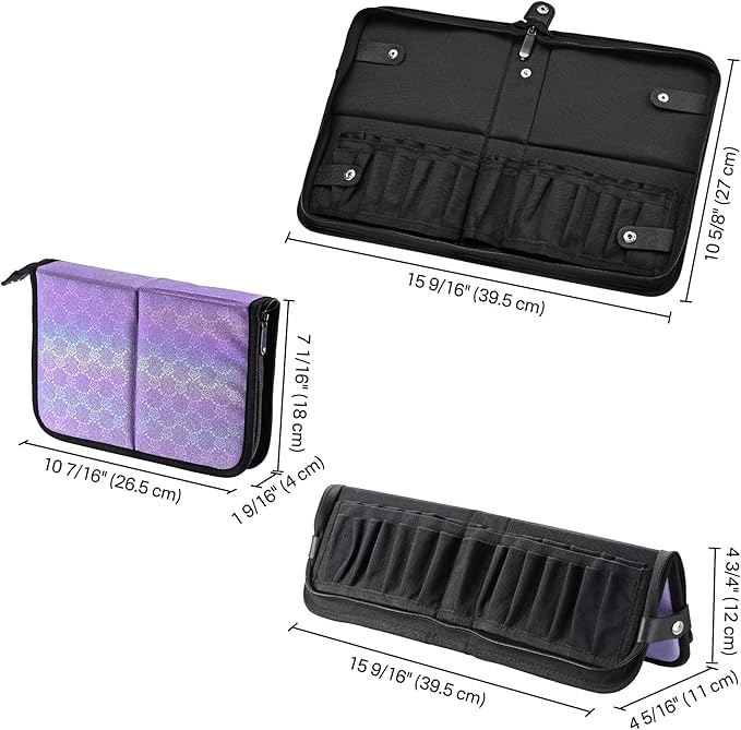 BYOOTIQUE Makeup Brush Holder Bag Foldable Cosmetic Case ForgetMeNot Purple