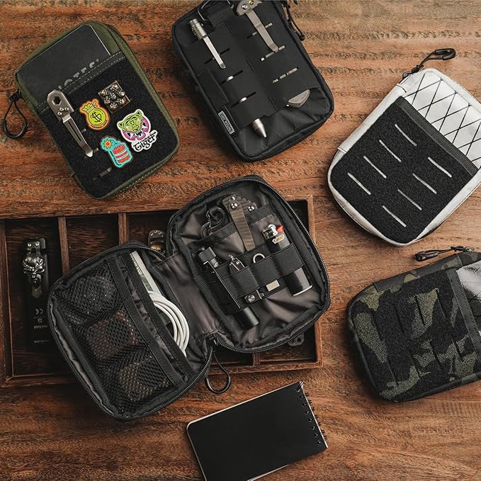 TACTICAL GEEK Block E3.0 EDC Compact Waist Pocket Pouch, Men EDC Pouch Organizer, Multi-Purpose Molle Tool Pouch, Utility Tool Organizer Bag for Daily Essentials Carry(White)