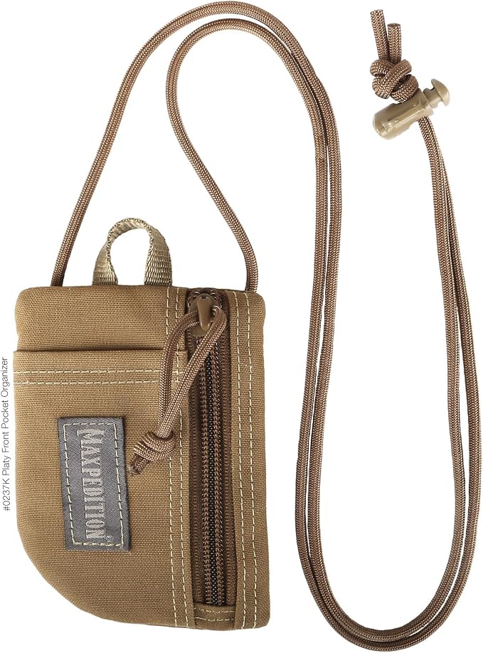 MAXPEDITION Platy Pocket Organizer, Durable EDC Tool Pouch for Men, Neck Wallet with Paracord Lanyard, Holds Flashlight, Multitool, Pen, Notebook
