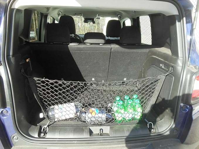 Rear Trunk Organizer Cargo Net for Jeep Compass 2017-2025 – Envelope Style Cargo Net for SUV – Premium Mesh Elastic Car Trunk Organizer Vehicle Carrier Storage–Compatible with Compass