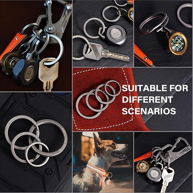 MecArmy Titanium 3pcs/4pcs/7pcs/18pcs Key Rings Keychain Large Small Split Rings