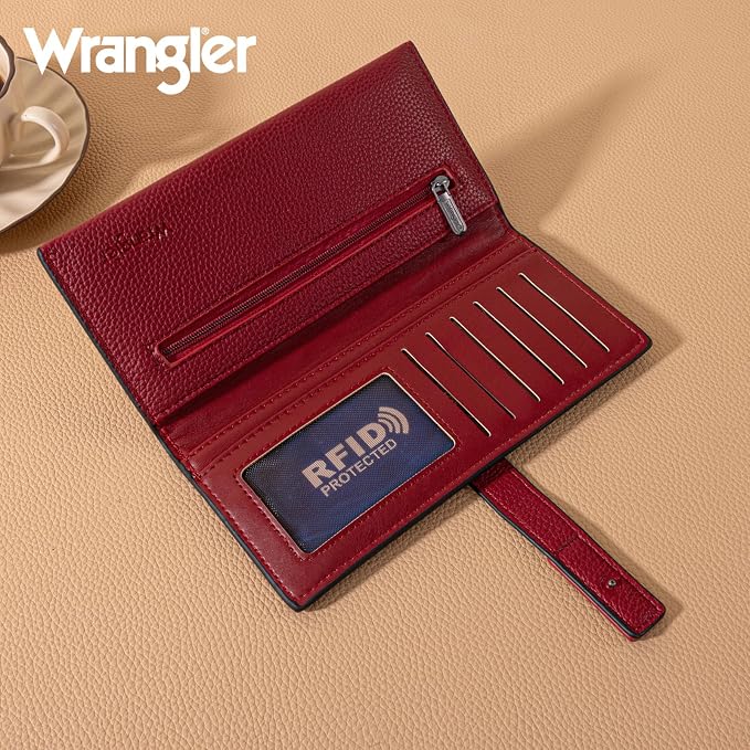 Montana West X Wrangler Wallets Women RFID Blocking Bifold Wallets, Card Cases & Money Organizers Clutch Wallet