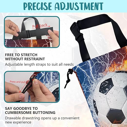 Car Garbage Bag Soccer Ball with Water and Fire Drawstring Car Trash Bag Hanging for Back Seat with Adjustable Buckle Canvas Vehicle Trash Can Easy-to-Install
