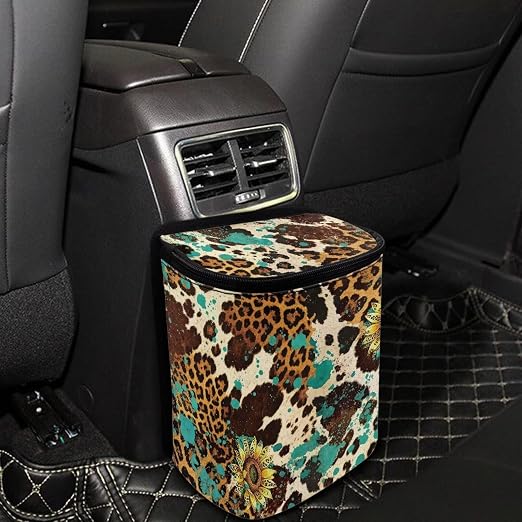 Car Accessories Back Seat Multipurpose Cars Trash Can with Lid, Leak Proof Waterproof Hanging Cars Garbage Can for Road Trip Travel, Music Notes Dachshund