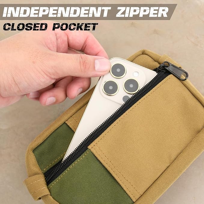 EDC Organizer Pouch for Men, Oxford Fabric EDC Pocket Organizer Multitool Pocket Pouch Small Storage Bag for Multi-Tool, Flashlight, Pen, Credit Card, Cash, Notebook
