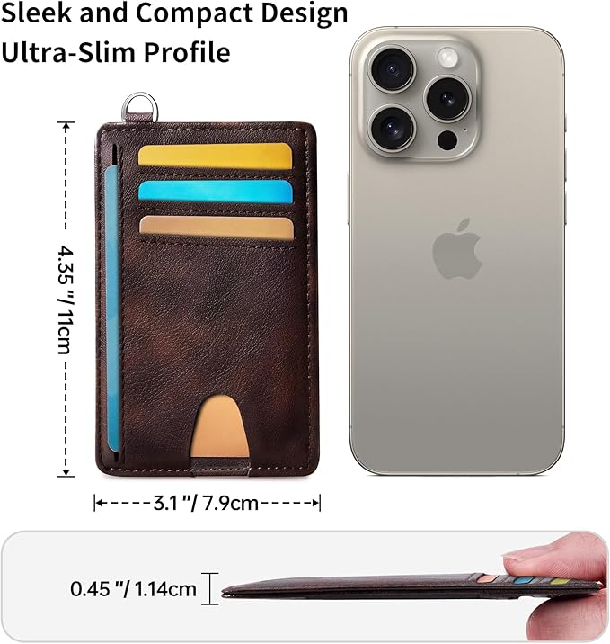 Mayski Slim Wallet, Credit Card Holder for Women, Minimalist Front Pocket RFID Blocking Card Cases, Small Wallet Women Men(MF Brown)