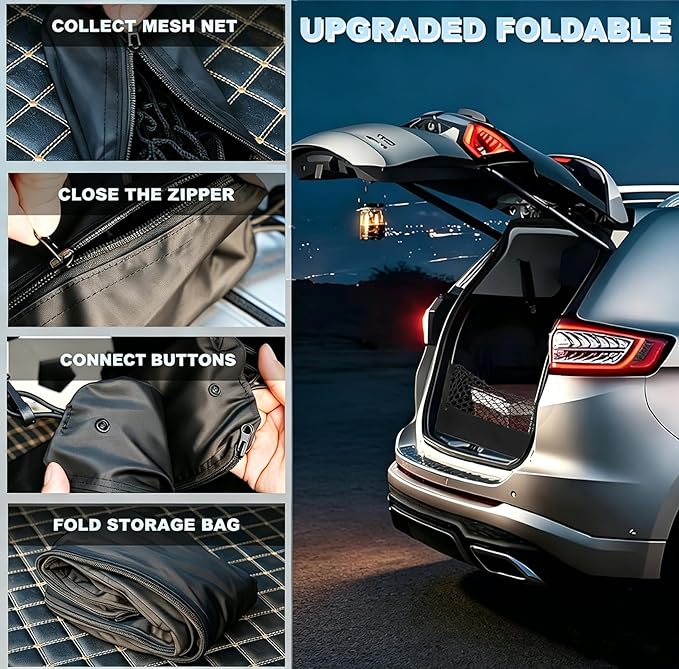 Envelope Style Cargo Net Compatible with Chevrolet Chevy Suburban, Cadillac Escalade, GMC Yukon XL Denali SLE SLT AT4 New 2026 2025 2024 2023 2022 2021 2020 2019 2018-2015 Trunk Car Tailgate Netting